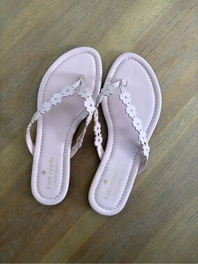 kate spade Pale Pink Floral Strap Thong Sandals